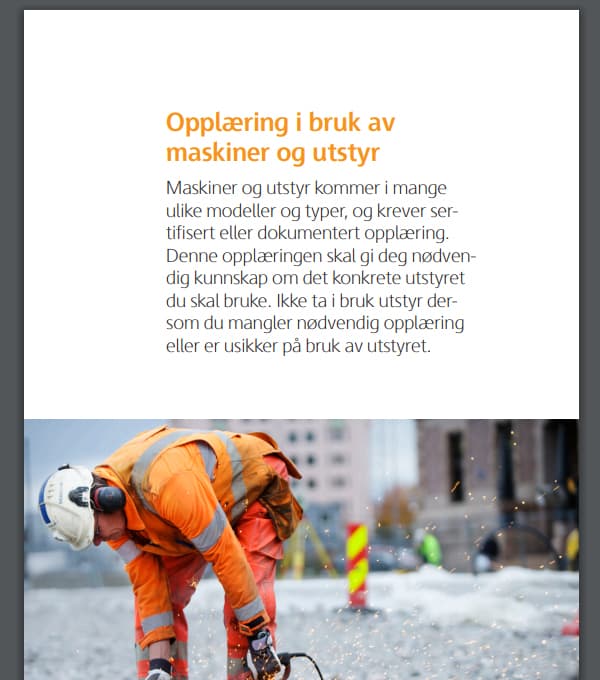 Utklipp fra Skanskas HMS-håndbok